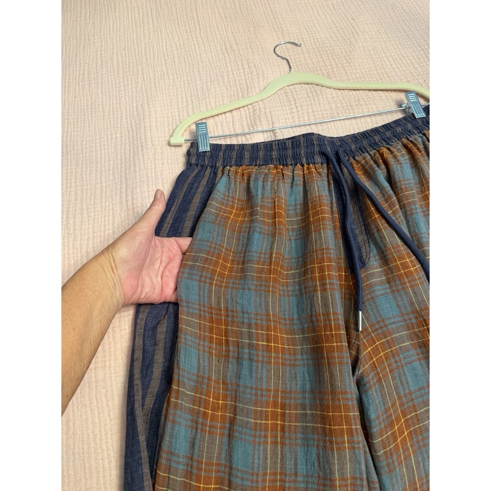 SABBI The Mexicola Wide Leg Pants Womens L Relaxed Linen Pockets Pull On Boho - Picture 4 of 12